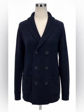 Express Navy Double Breasted Shawl Collar Cardigan Peacoat Sweater Medium
